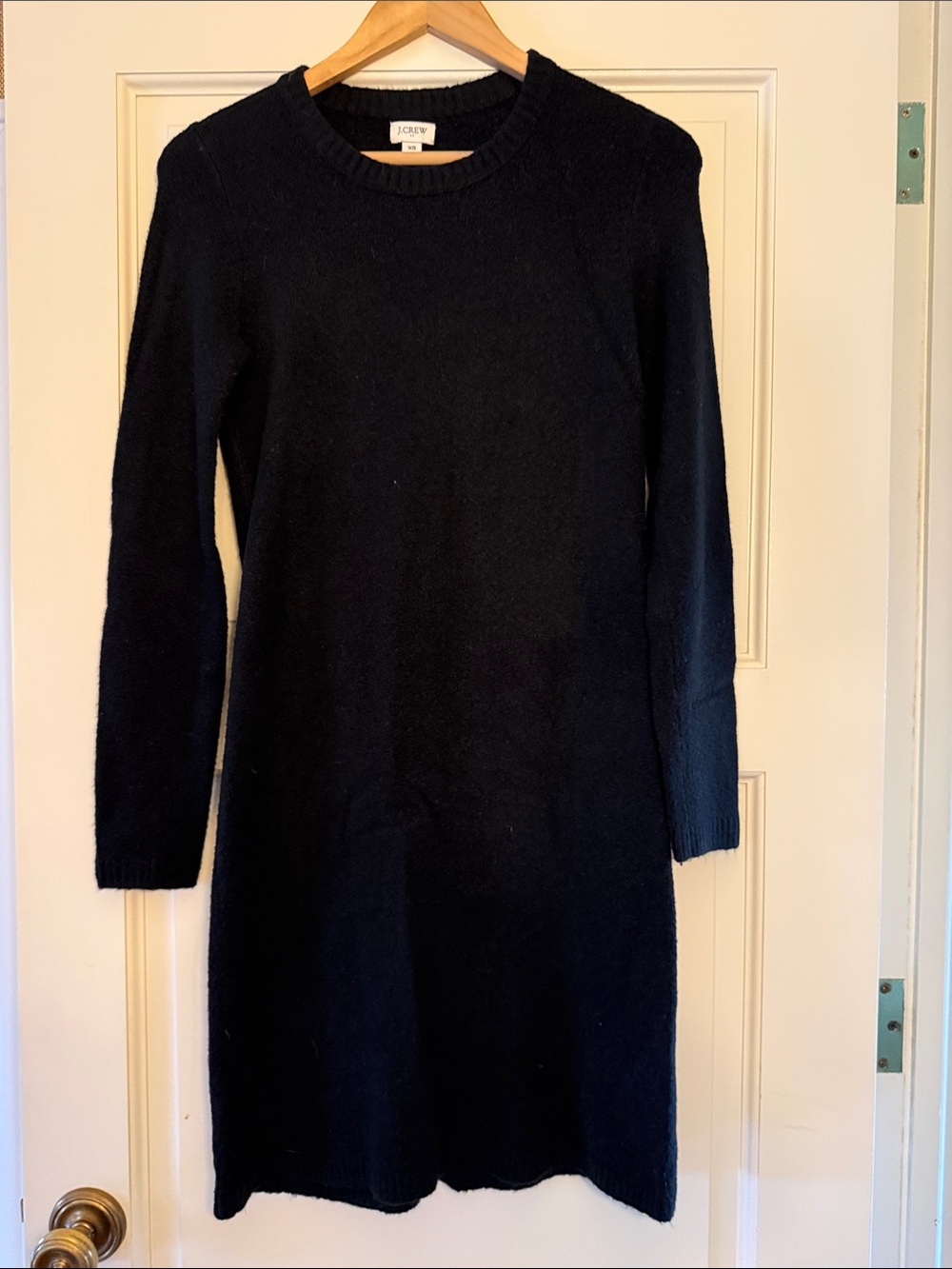 J. Crew Black Long Sleeve Knit Sweater Dress